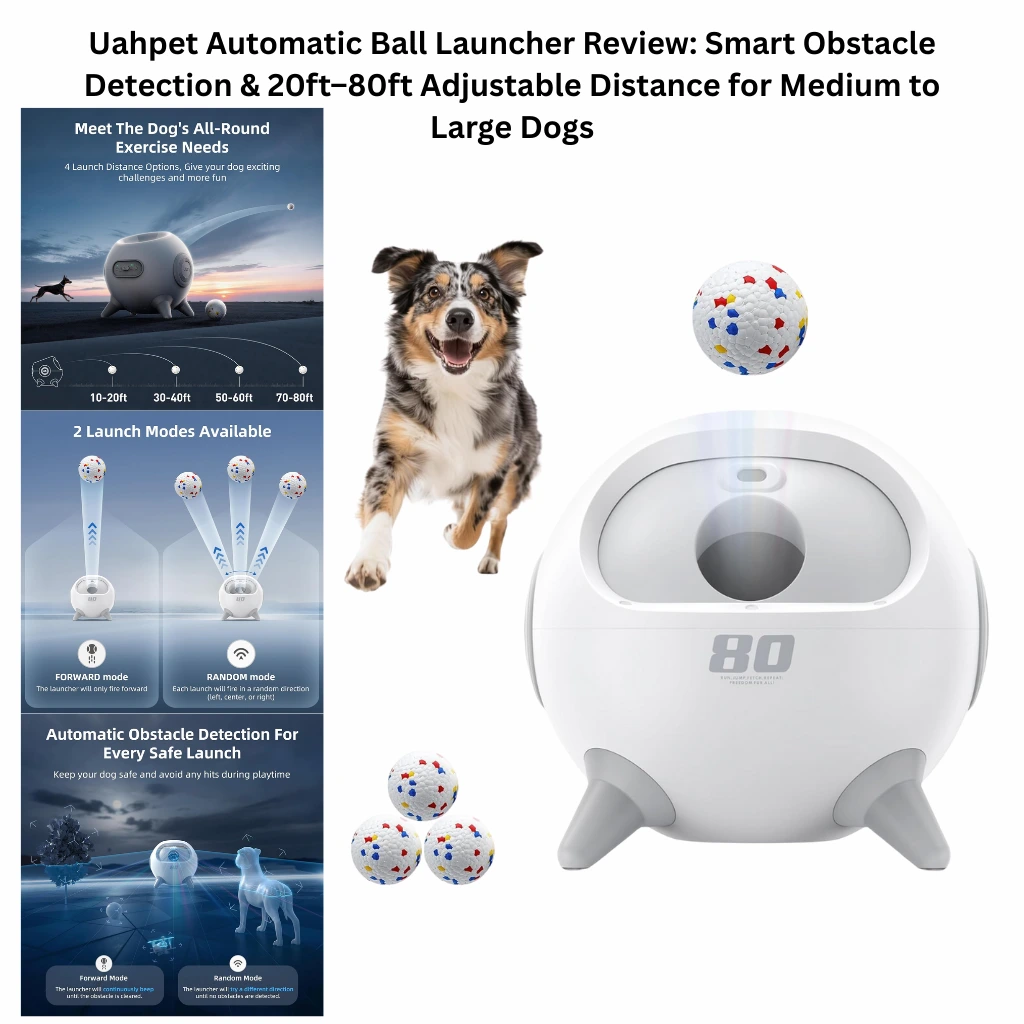 Infographic for MYOS Canine Muscle Formula showing a 12.7oz container, highlighting its use of Fortetropin for building muscle in senior dogs and aiding surgery recovery, with a note that it is vet-recommended and contains 120 scoops.